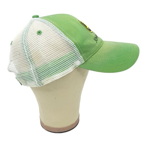 John Deere Patch Logo Mesh Strapback Cap Trucker Farmer Baseball Hat - Picture 7 of 12